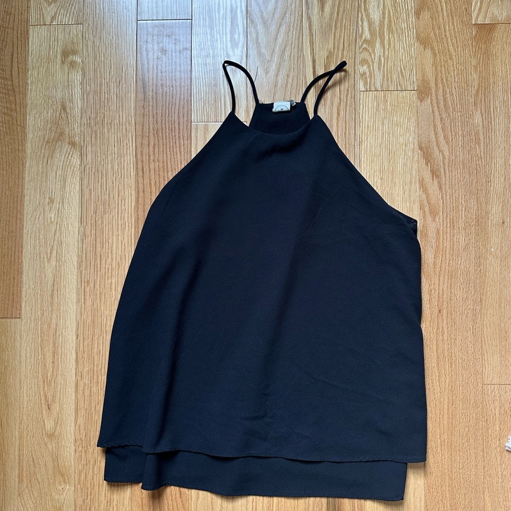 Black Asymmetrical Sleeveless Tank Top